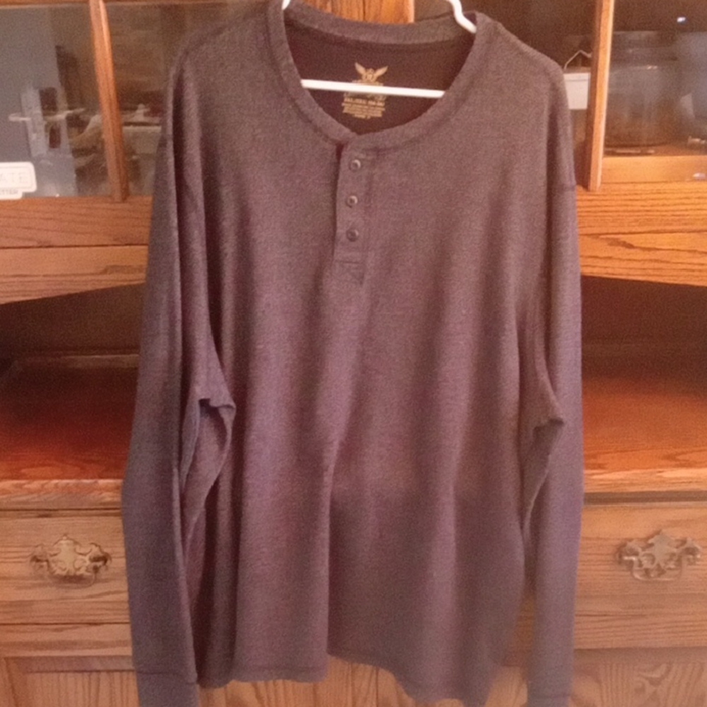 Faded Glory Dark Gray Henley